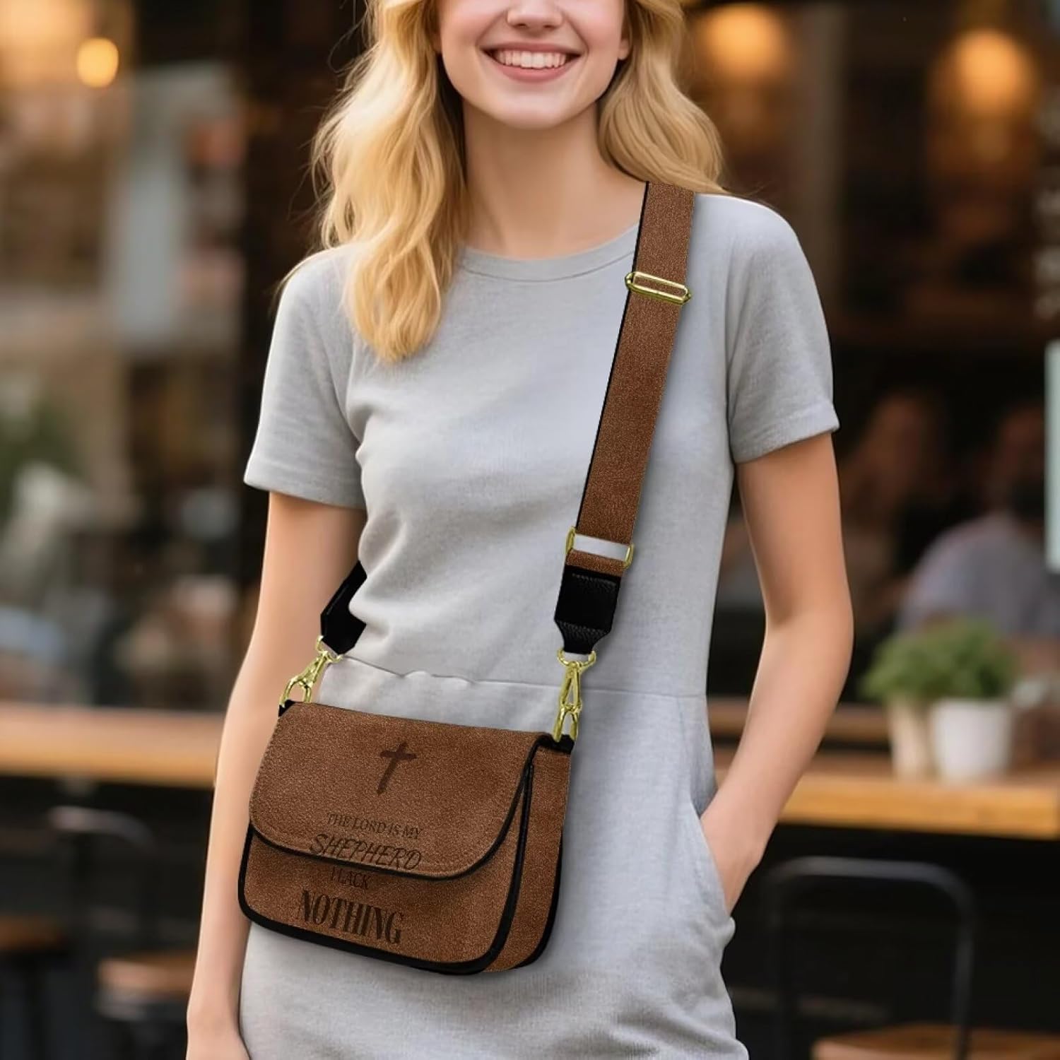 Womens Sling Bags Crossbody Cute Shoulder Purse Portable Leather Tote Casual Flap Bag with Adjustable Strap