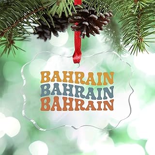 Bahrain Christmas Tree Decorations Bahrain Map Travel Country City Souvenir Personalized Christmas Ornaments 2024 Acrylic Christmas Decor Funny Xmas Tree Pendant Winter Exchange Gift