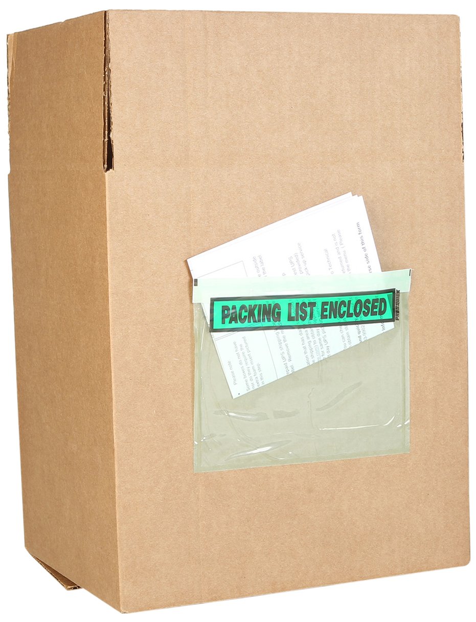 Packing List Envelope, Green, 51/2" Length x 7" Width