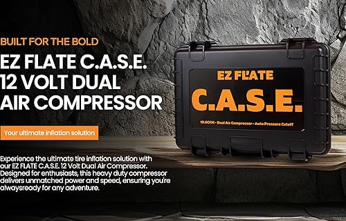 Miniatura 2 de EZ FLATE Compresor de aire C.A.S.E. de 12 voltios integrado en una carcasa resistente  Compresor dual  10.6 CFM  Compresor de aire todoterreno 4x4