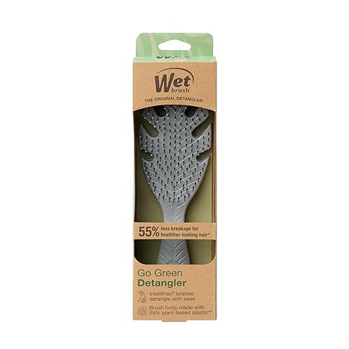 Miniatura 11 de Wet Brush Go Green - Cepillo desenredante para el cabello, color gris, cerdas IntelliFlex ultrasuaves que se deslizan a través de los enredos y