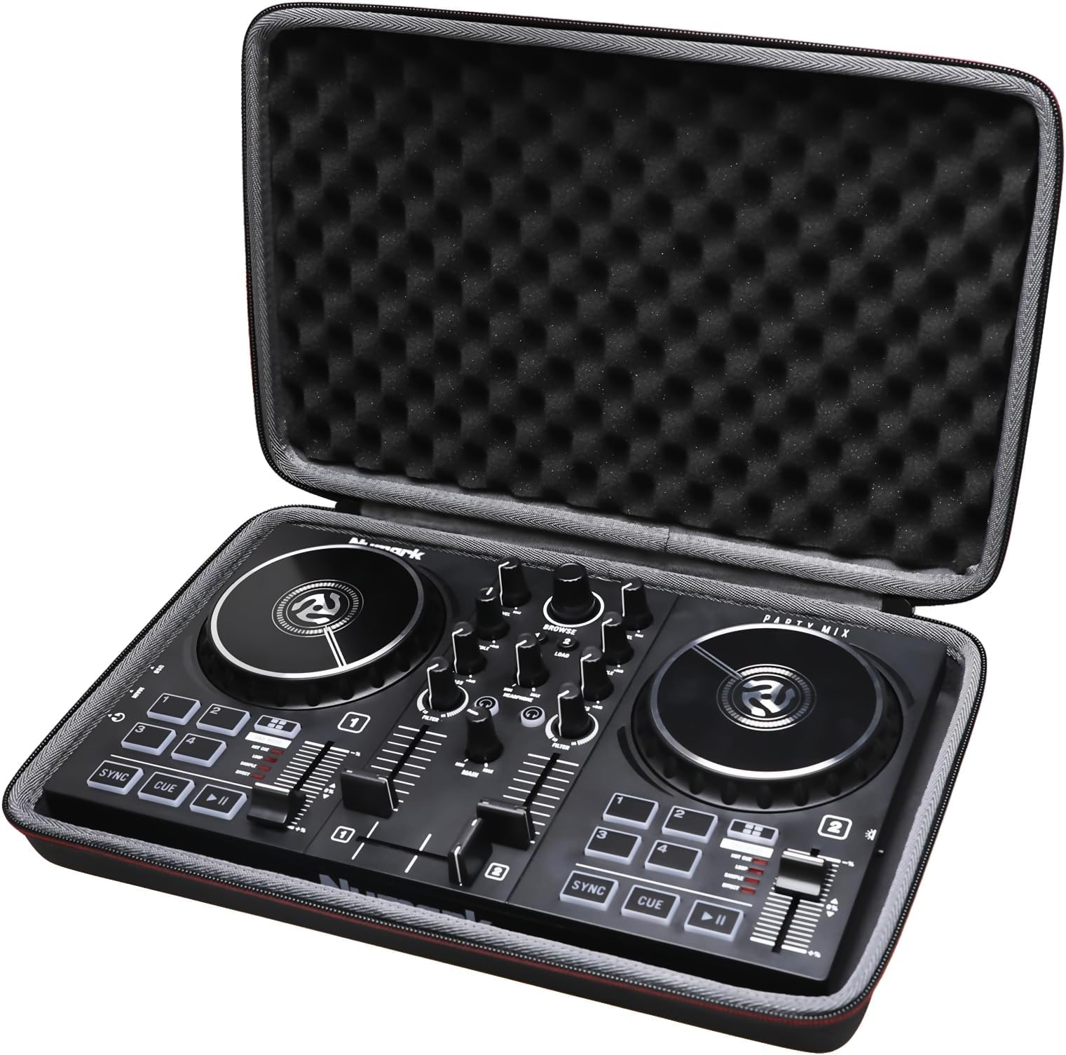 LTGEM DJ Mixer Case for Numark Party Mix II or Hercules DJControl Mix Ultra DJ Controller,Black(Case only)
