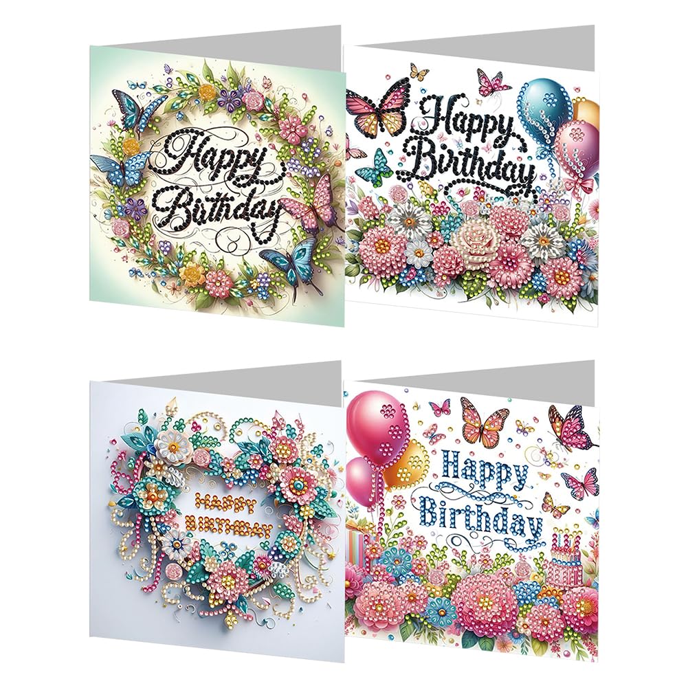 SPEPROECO Diamond Art Christmas Cards, Diamond Art Cards& Envelopes with Christmas Elements, Diamond Painting Christmas Greeting Cards with Diamond Card Making Kit, Handmade Diamond Art Postcard