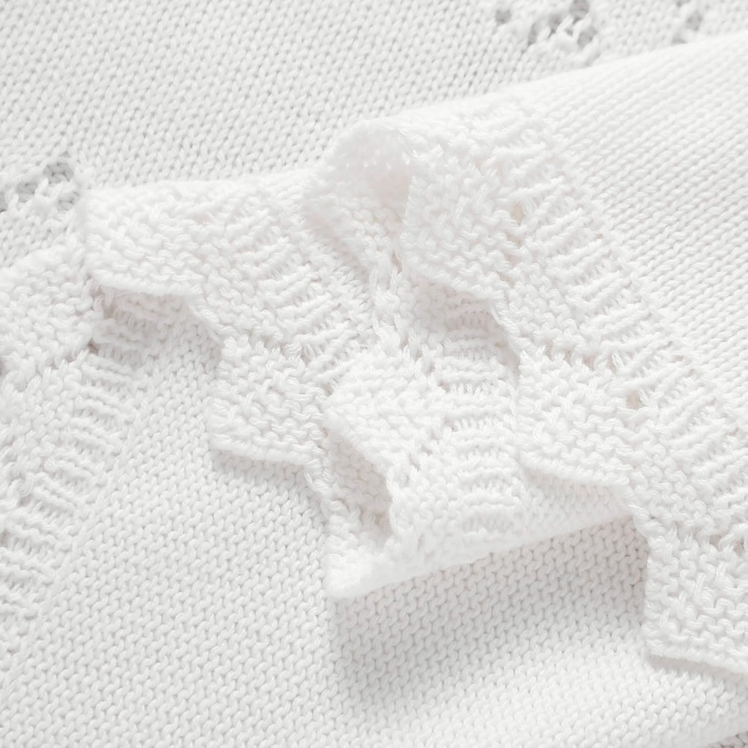 Baby Blanket Cotton Crochet Newborn Neutral Nursery Swaddling Blankets Soft Knitted Boys Girls Receiving Crib 30x40 Inch - Image 7