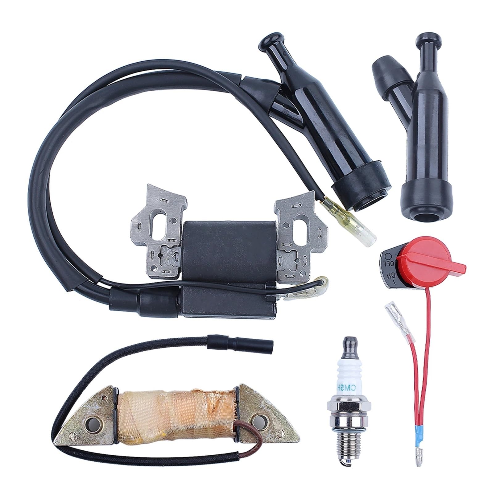 Interruptor de Parada y bujía de Bobina de Carga de Encendido de Motor pequeño Compatible 5.5HP 6.5HP para cortacésped