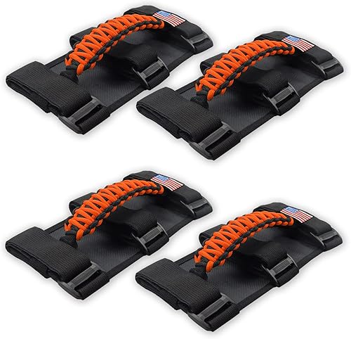 Miniatura 41 de Asas de agarre de barra antivuelco de cuerda de paracaídas prémium para Jeep Wrangler YJ TJ JK JKU JL JLU Sports Sahara Freedom Rubicon Unlimited X