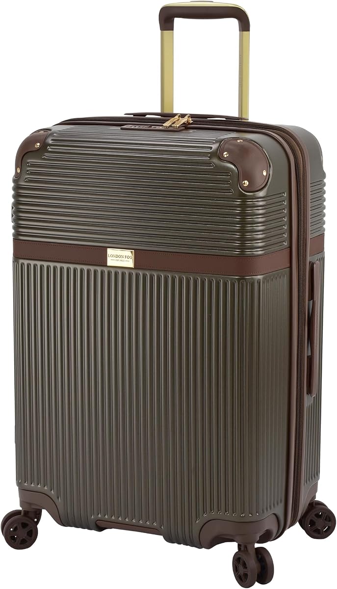 London Fog Brentwood IV 25" Expandable Spinner Hardside Suitcase, Sedona Bronze