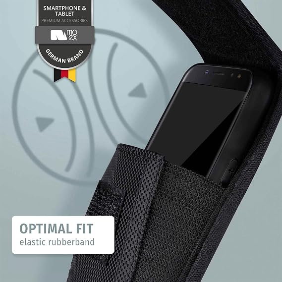 moex Agility Case for Ulefone Armor X16 / X16 Pro Case with Belt Loop, Mobile Phone Belt Bag, Outdoor Mobile Phone Case, Nylon Belt Mobile Phone Case, Robust Protective Case with Carabiner, Black