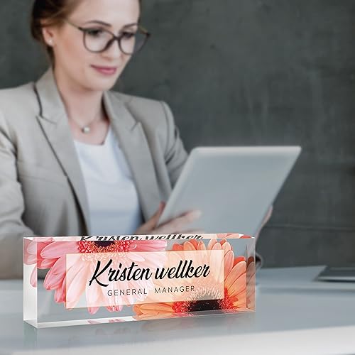 Miniatura 2 de Placa de nombre de oficina personalizada para escritorio, regalos personalizados de agradecimiento a los empleados, placa de nombre de escritorio de