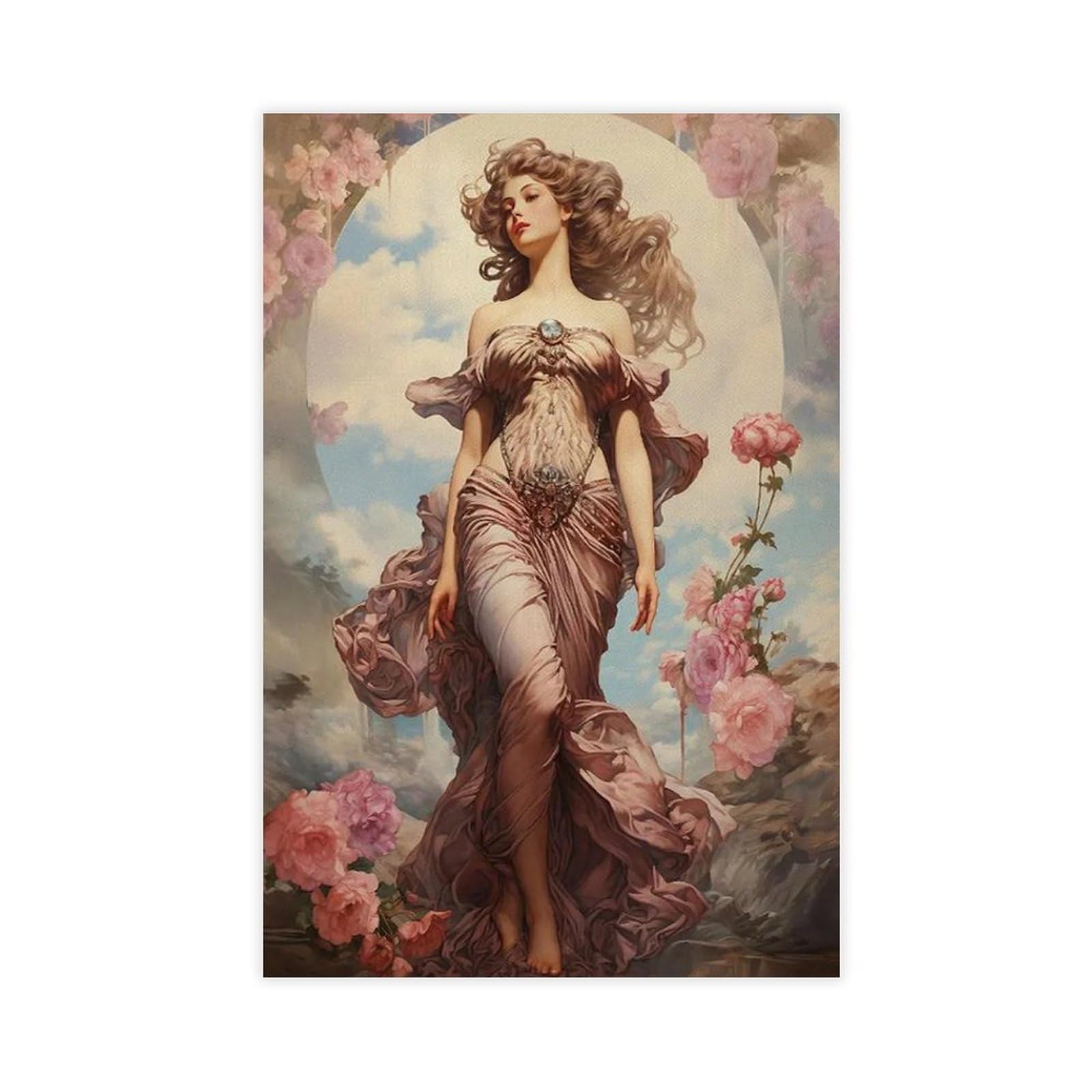 Utgn Eros, Goddess Aphrodite Matte Canvas Poster Bedroom Decor Landscape Decor Gift 12X18inch(30X45cm)
