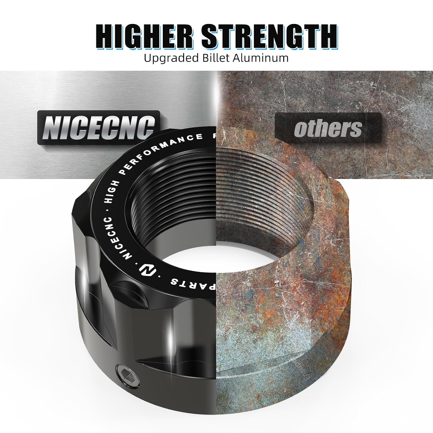 NICECNC ATV Rear Axle Lock Nut Compatible with Yamaha Banshee 350 1987-2006, Blaster 200 YFS200 1988-2006, Blaster 200 YFS200SE 2006, See Fitments, Black