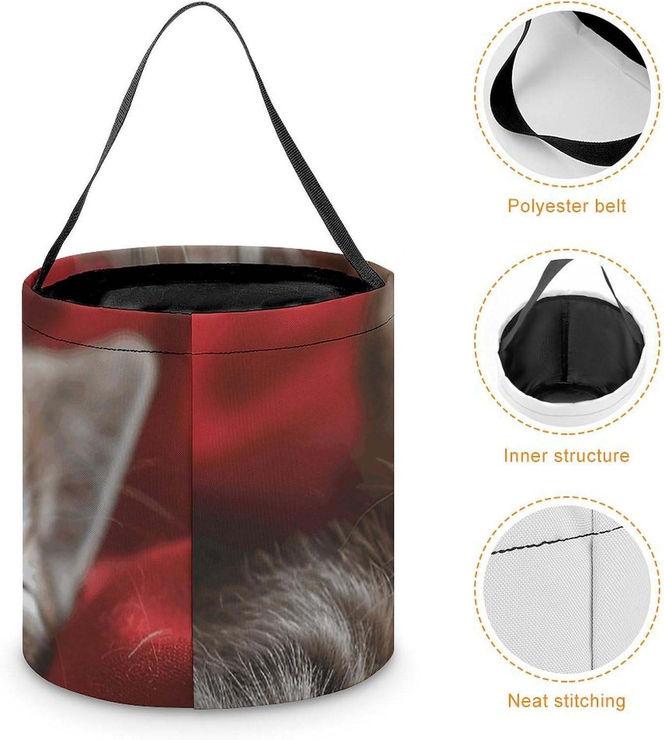 Reusable Cat Halloween Candy Bucket with Handle image 4