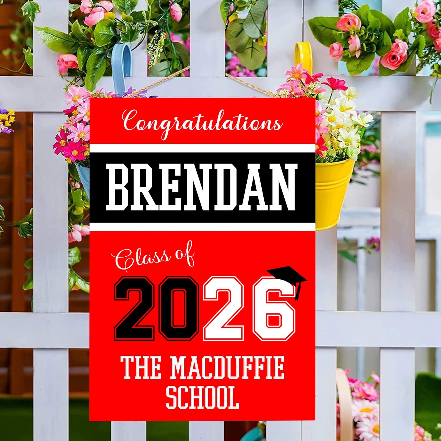 Personalized Graduation Senior Flag 2026, 2026 Graduate Banner, Graduate Yard Sign, Graduation Flag Décor - High School Graduation, College Graduation 2026, Graduation Garden Flag Double Sided