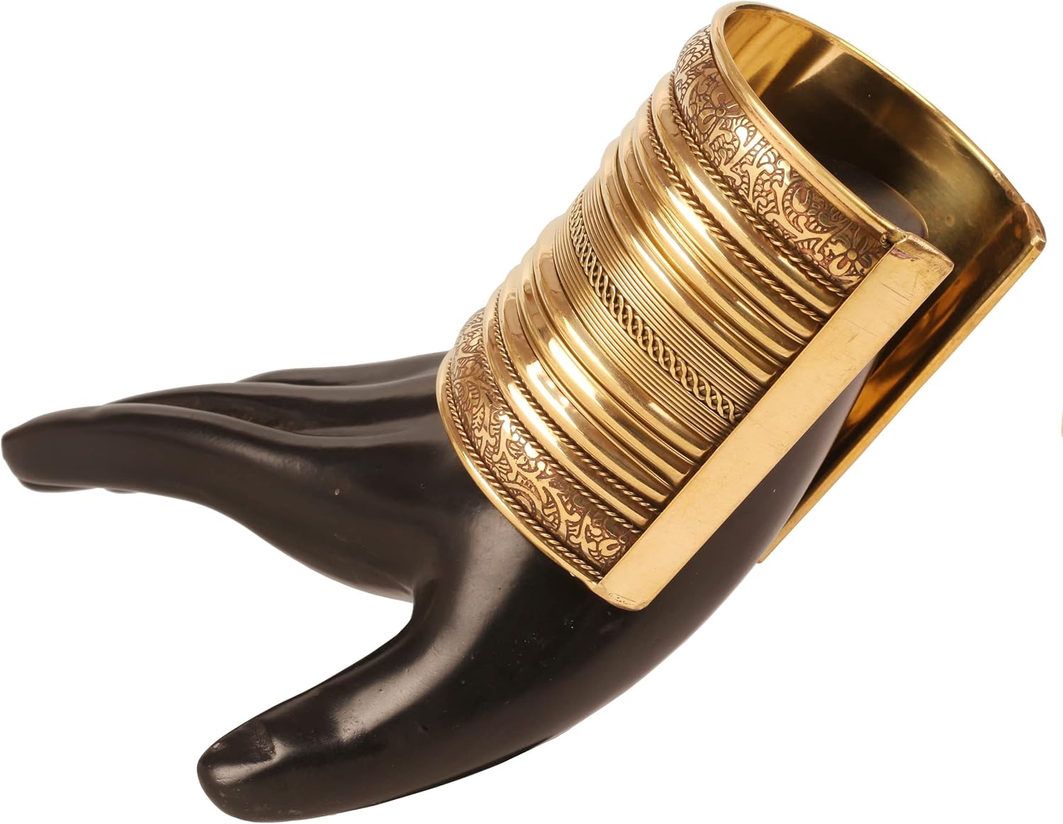 Touchstone Indian Bollywood Handcrafted Slip In Easy To Wear Stylish Wrist Enhancer Designer Broad Jewelry Cuff Bracelet For Women and Men. - Image 4