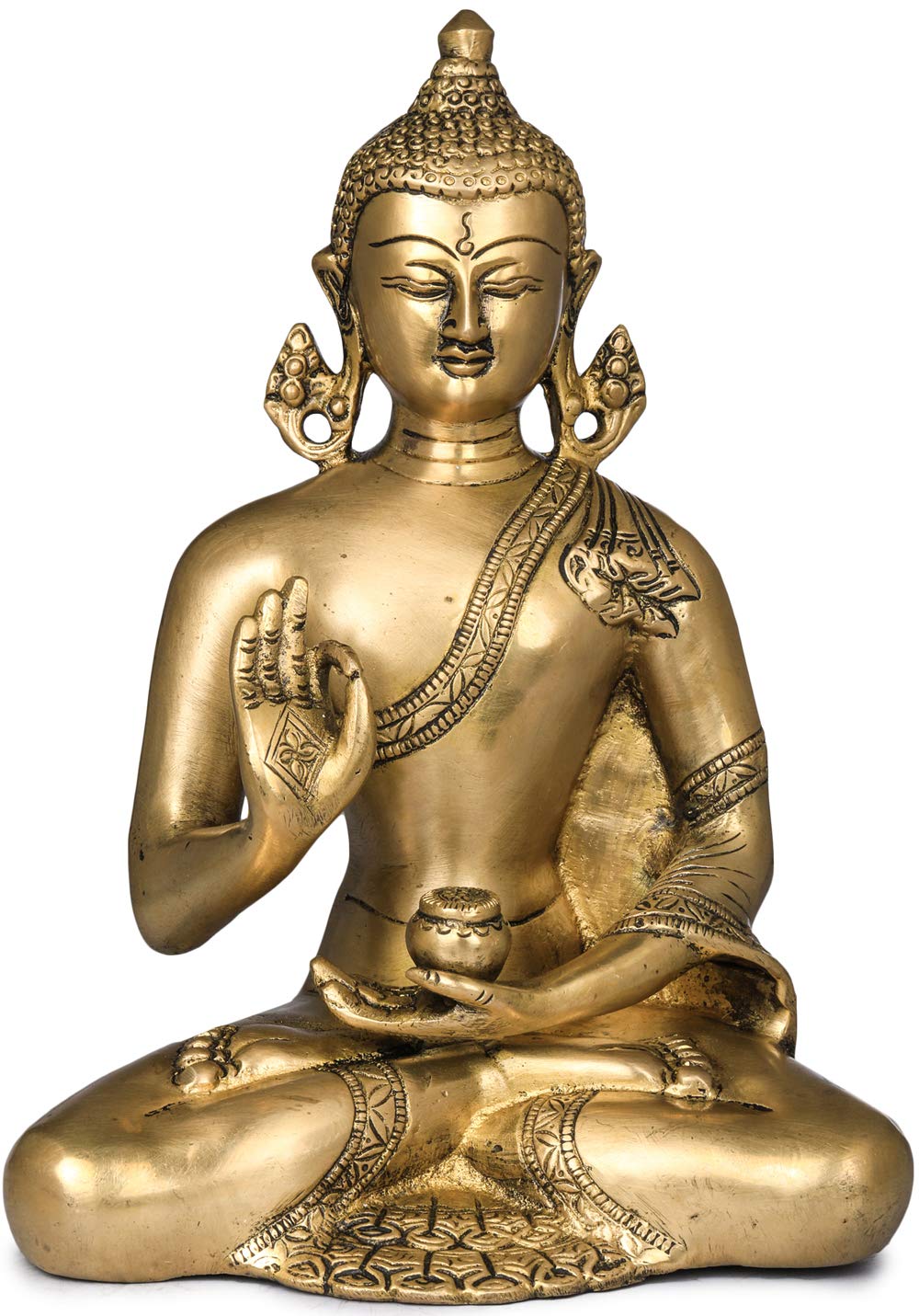 Statue de Bouddha de Vitark Exotic India en laiton pour décoration zen