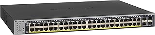 NETGEAR 52-Port PoE Gigabit Ethernet Smart Switch (GS752TP) - Managed, Optional Insight Cloud Management, 48 x PoE+ @ 380W, 4 x 1G SFP, Desktop or Rackmount, and Limited Lifetime Protection