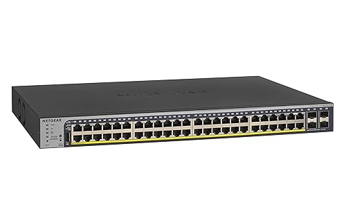 NETGEAR Conmutador inteligente Gigabit Ethernet PoE de 52 puertos (GS752TP) - Administración de nube de Insight opcional, 48 x PoE+  380W, 4 x 1G