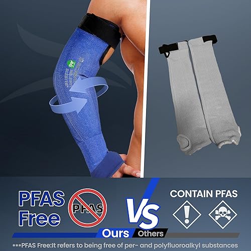 Vista 54 de Schwer ANSI A6 mangas resistentes a cortes, mangas protectoras de 18 pulgadas con orificio para el pulgar para protección de trabajo de brazos