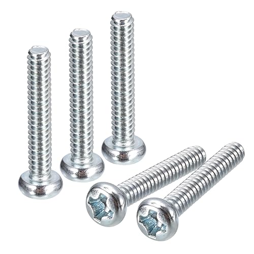 uxcell Tornillos de máquina Phillips de cabeza plana #4-40x58", 50 tornillos de cabeza cruzada de acero al carbono chapados en zinc, pernos