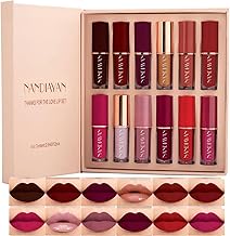Nandiayan Mini Lipstick Combo pack of 12 | Waterproof Matte Long Lasting & Smudge-Proof Lipstick Gift Set For Women | Non-Stick Mini Lipstick Set in Bold & Dark Shades | All Skin Tone- 2.5ml each