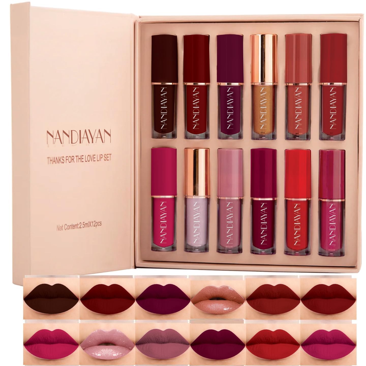 Mini Lipstick Combo pack of 12 | Waterproof Matte Long Lasting Smudge-Proof Transfer-Proof Lipstick Gift Set For Women | Bold & Nude Shades for Women and Girls | All Skin Types – 1.5ml each Mini Lipstick Combo pack of 12 | Waterproof Matte Long Lasting Smudge-Proof Transfer-Proof Lipstick Gift Set For Women | Bold & Nude Shades for Women and Girls | All Skin Types – 1.5ml each