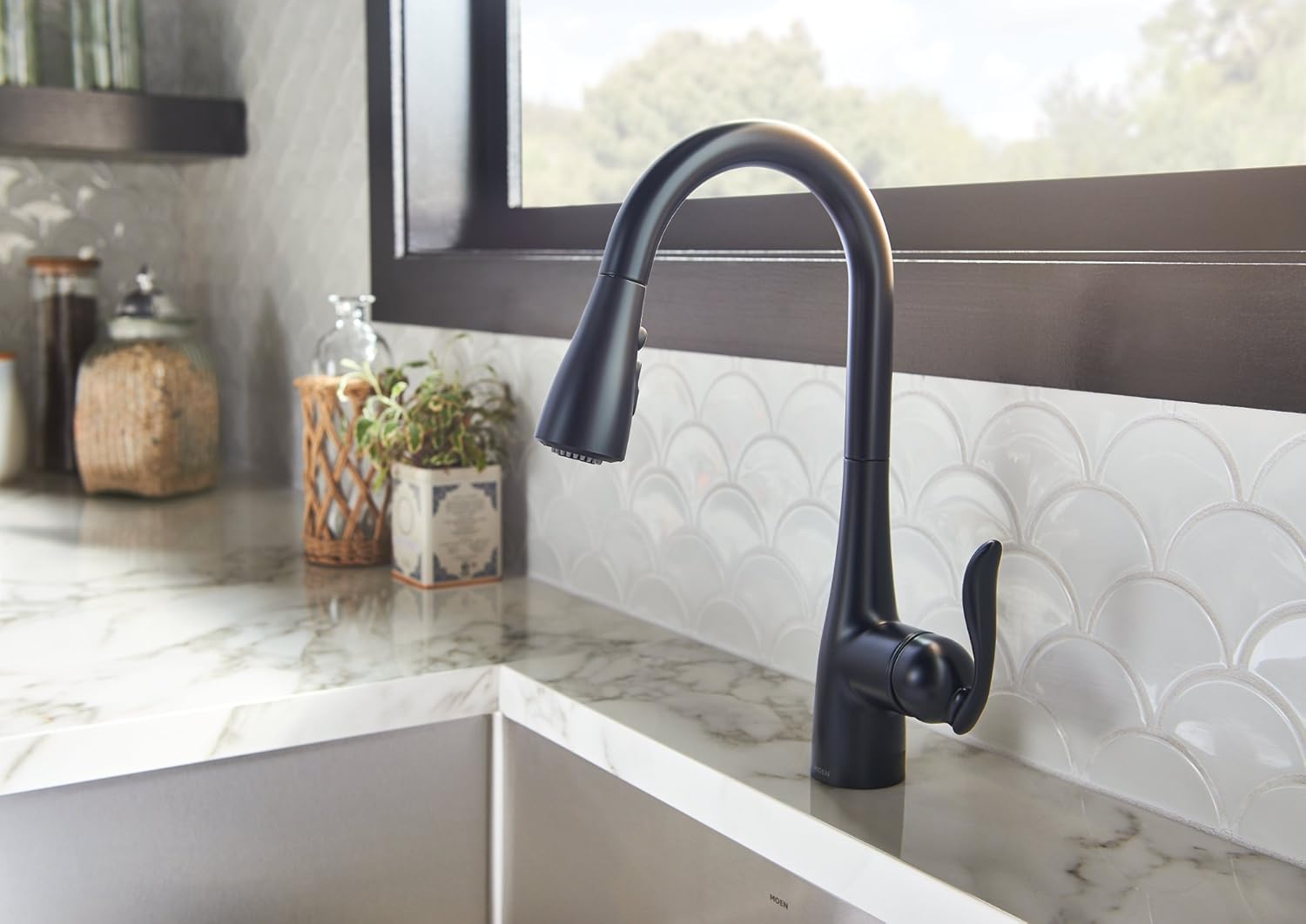 🛒 Flash Sale Moen 7594BL Arbor One-Handle Pulldown Kitchen Faucet Featuring Power Boost and Reflex, Matte Black New Arrivals Moen 7594BL Arbor One-Handle Pulldown Kitchen Faucet Featuring Power Boost and Reflex, Matte Black