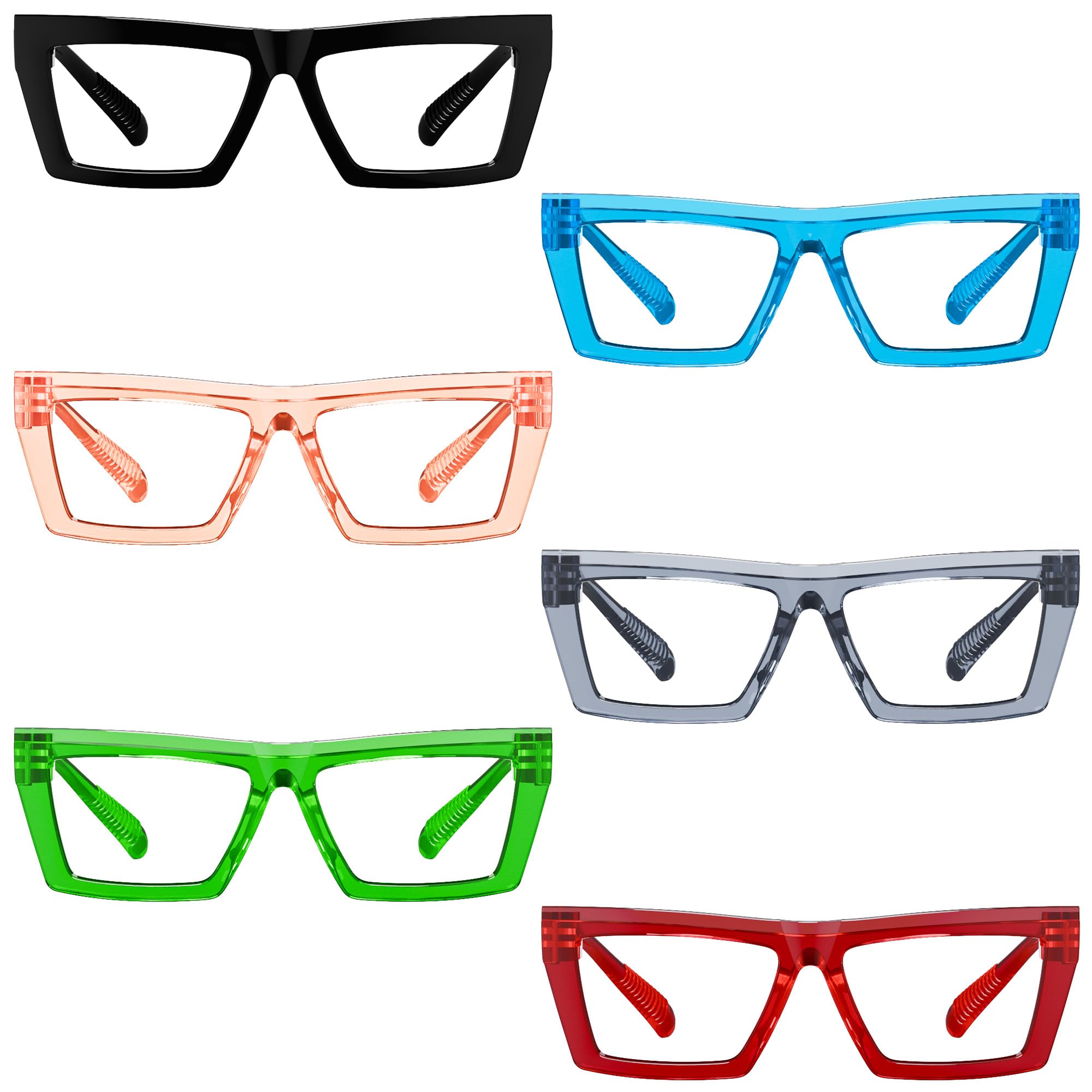 Eyekepper Occhiali da lettura a forma di occhio di gatto, confezione da 6 pezzi, per donna, occhiali anti-luce blu con cerniere a molla senza viti e senza metalli
