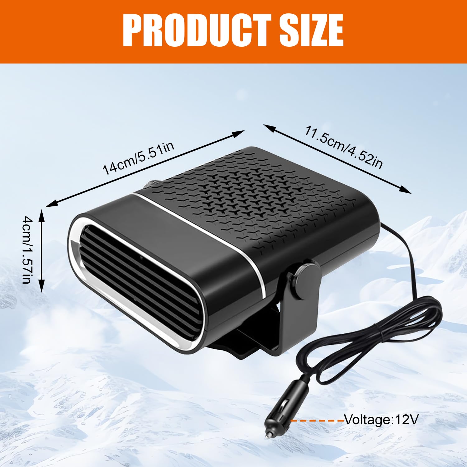 Calentador De Coche, Calentador Portátil para Coche, Calefactor Coche Mechero, 2 En 1 Calefactor para Mechero Coche, 150W Calefactor De Coche, Apto para autocaravanas, caravanas, Camiones, turismos