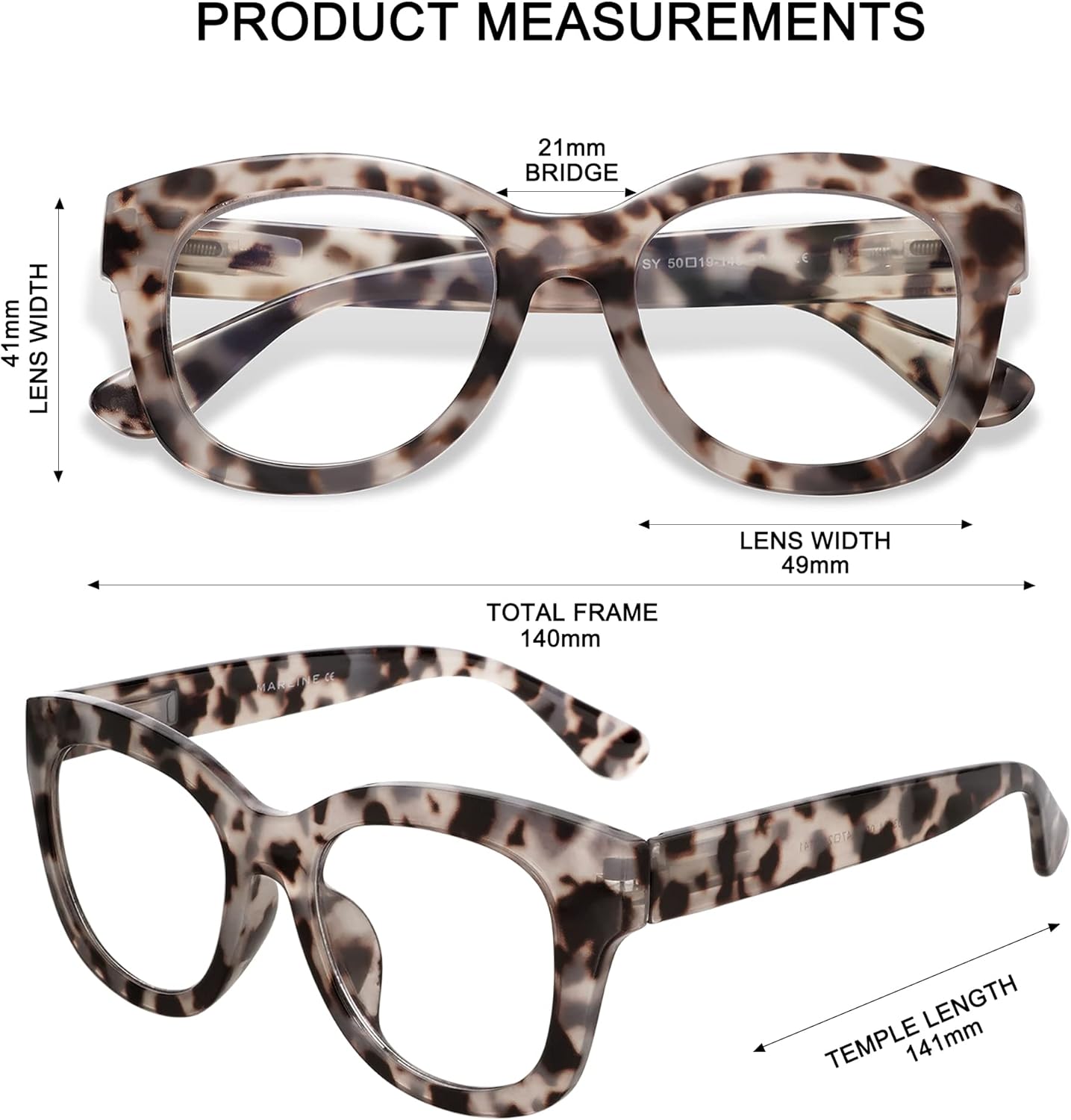 AMOMOMA Retro Oversized Reading Glasses for Women Blue Light Blocking Computer Readers Spring hinge AM6003 - Image 2