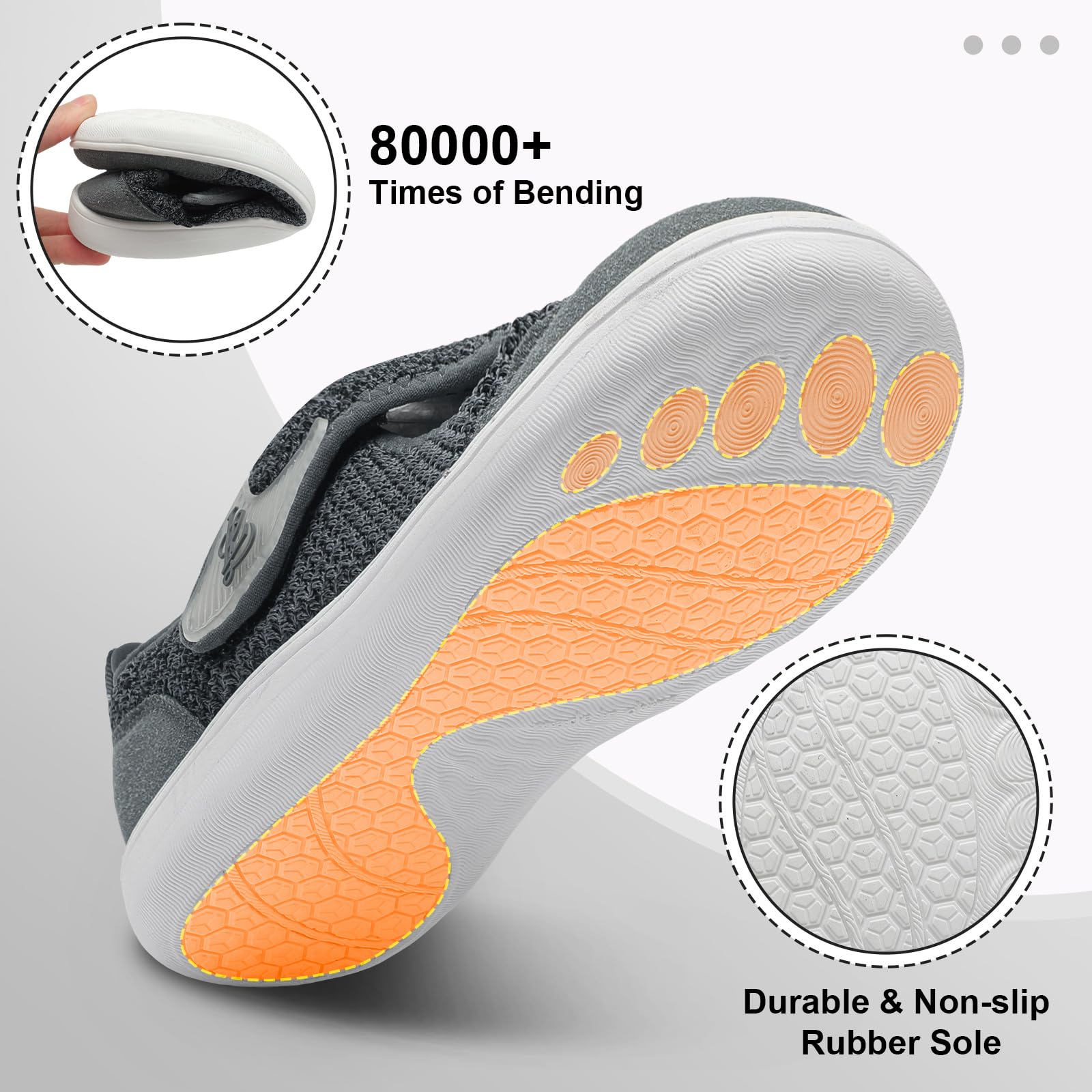 LeIsfIt Womens Wide Diabetic Shoes Adjustable Barefoot Walking Shoes Breathable Zero Drop Sneakers for Wide Width Arthritis Edema Feet