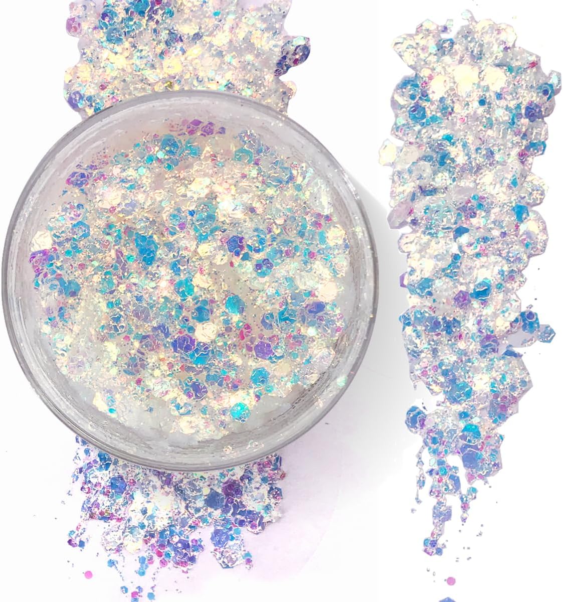 Iridescent - Holographic Body Glitter Gel for Body, Face, Hair - Vegan & Cruelty Free - Electric Bliss Beauty (Iridescent)