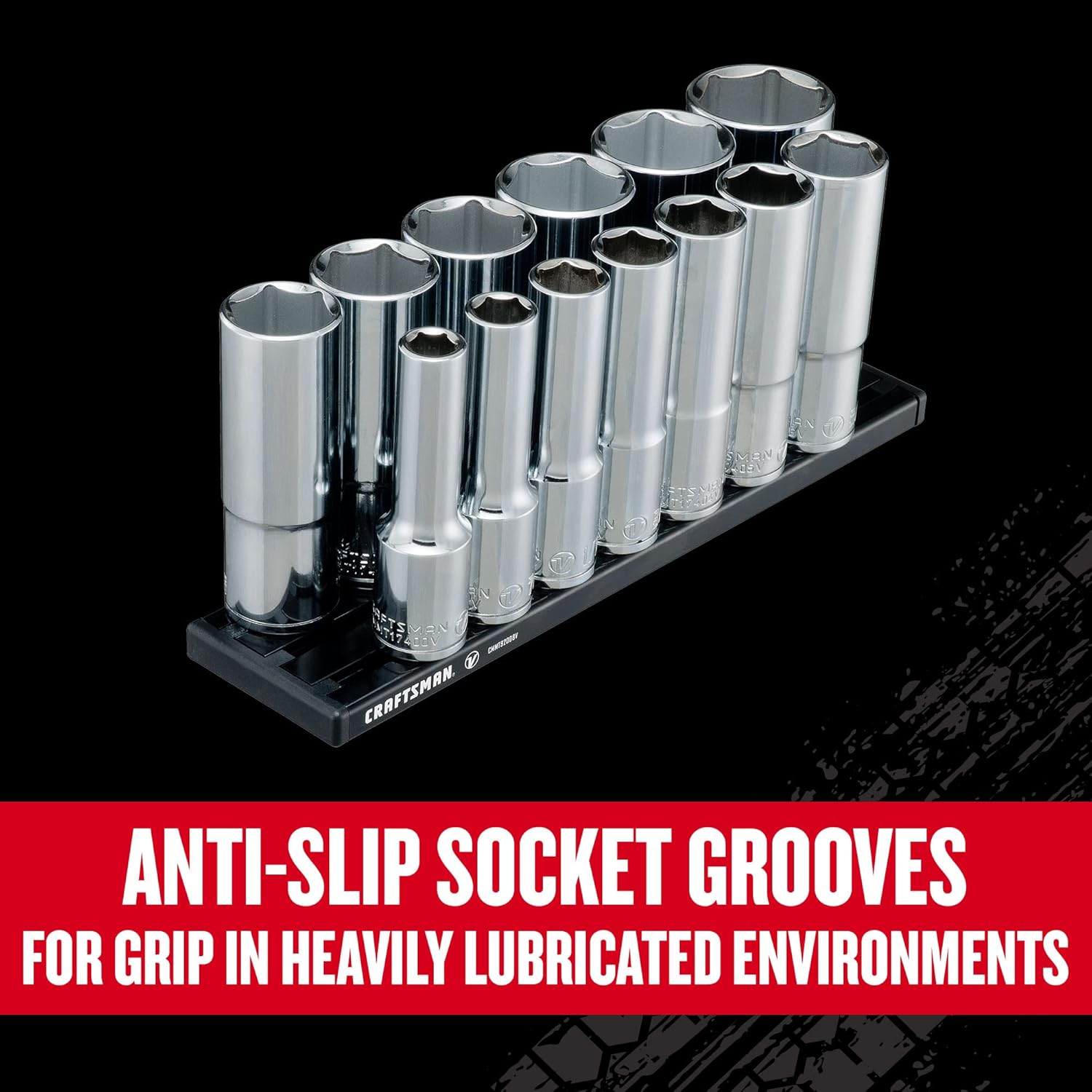 CRAFTSMAN V-SERIES Socket Set, Deep SAE, 1/2 Inch Drive, 13 Piece (CMMT17395V)