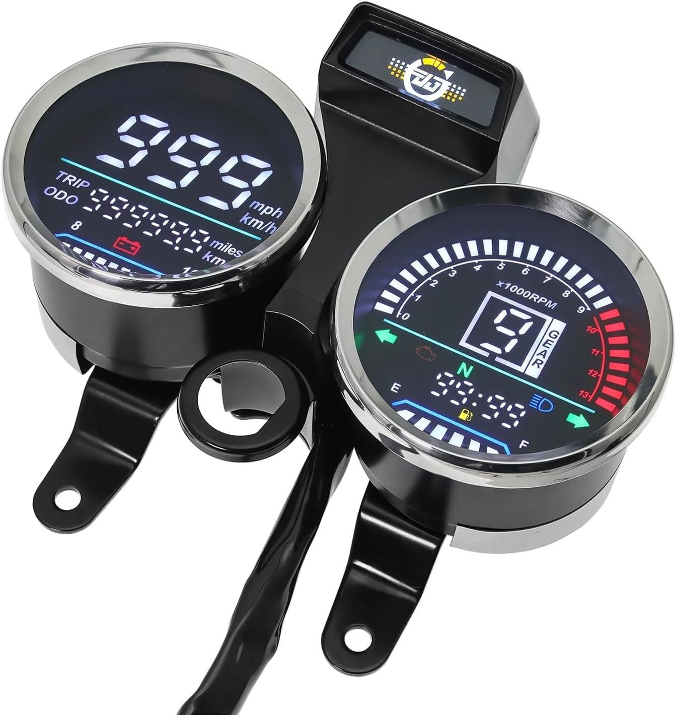 Motorcycle Speedometer Gauge 2023 Motorcycle Tachometer Odometer for Ybr125 LED Digital Moto Gauge Dash Instrument with Bracket