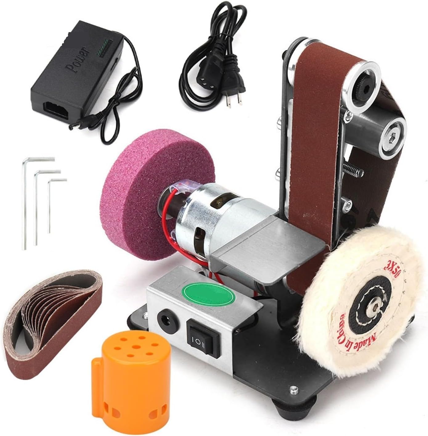 Sander, Polisher Multifunctional Desktop Vertical Miniature Mini Electric Belt Machine DIY Polishing Machine Fixed Angle Grinder(Style 1)