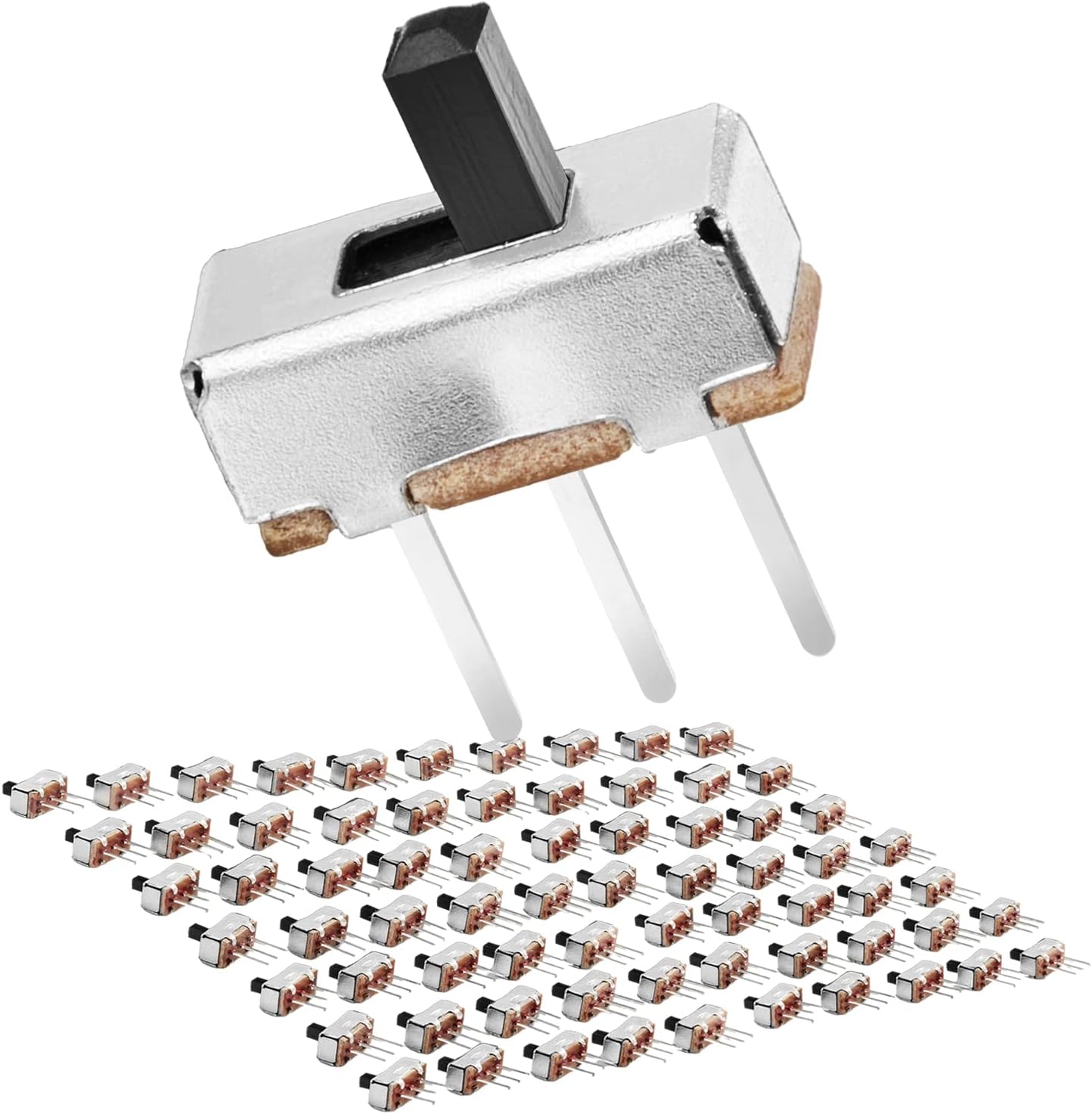 Chanzon SPDT Mini Micro Slide Switch 1p2t 2 Position 70pcs 3mm Toggle Vertical Slide Switch Panel Mount Small High Knob Vertical for PCB Arduino Breadboard Electronic Board Dip Miniature SlideSwitch