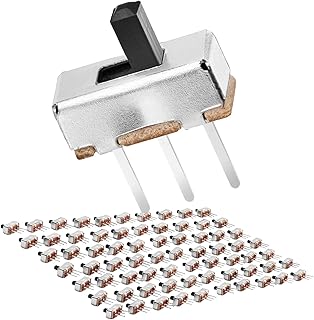 Chanzon SPDT Mini Micro Slide Switch 1p2t 2 Position 70pcs 3mm Toggle Vertical Slide Switch Panel Mount Small High Knob Vertical for PCB Arduino Breadboard Electronic Board Dip Miniature SlideSwitch