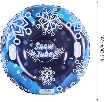 Snow Sledge for Adults, Snow Tubes for Kids | Outdoor Snow Toys with 2 Handles, Inflatable Sledge,Tear-Resistant Toboggan Tube Winter Toys for Kids, Adults