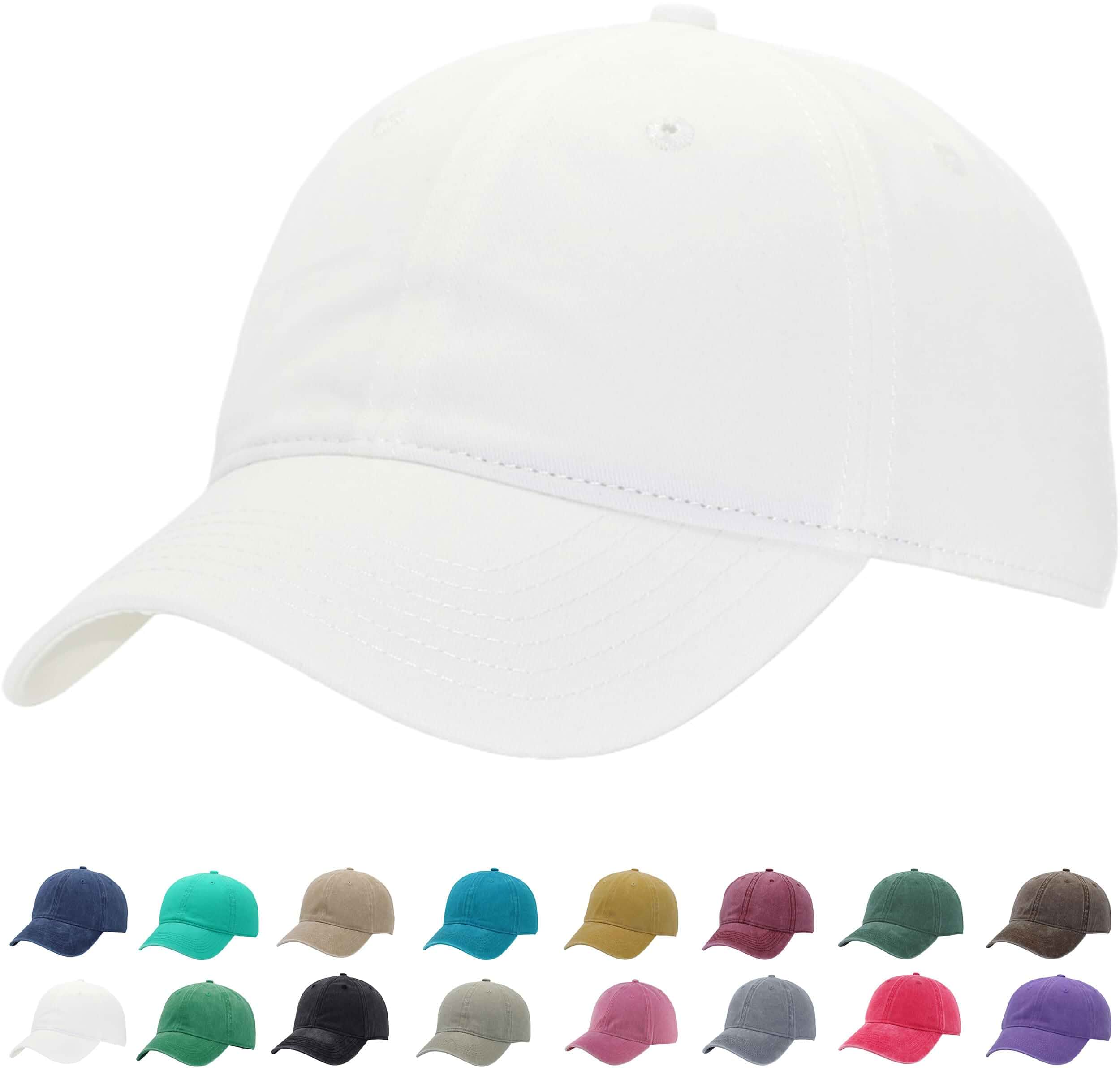 Vintage Washed Baseball Cap | Fits XL/XXL Heads | One Size | Adjustable Golf Dad Hat Gift | Cotton Ball Caps for Men Women
