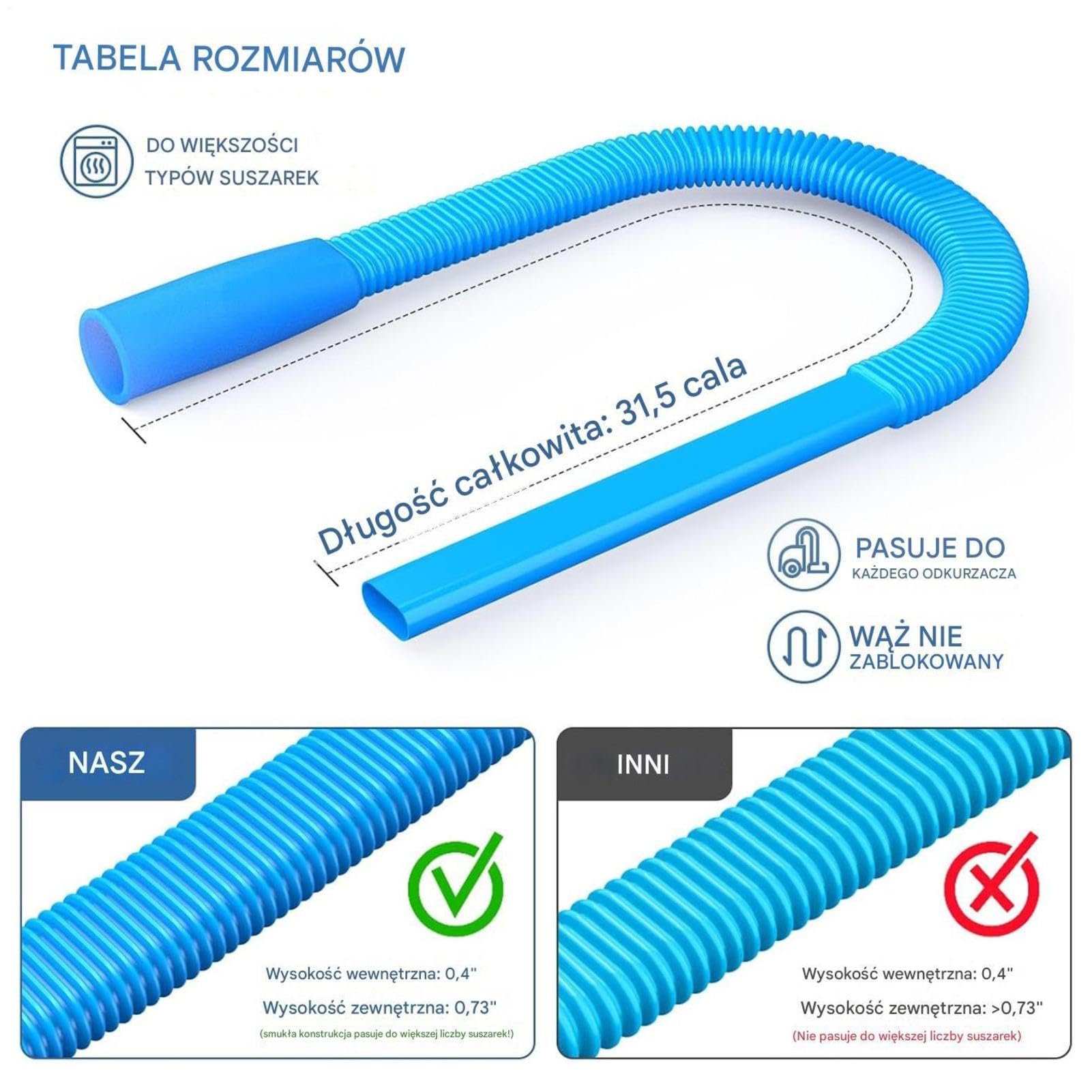 Dryer Vent Cleaner Kit, Flexible Vacuum Hose, Efficient Cleaning Tool with Stretchable Design, Replacement with Utility Details, 2.6ft Laundry Fixture, Household Equipment for Home Office