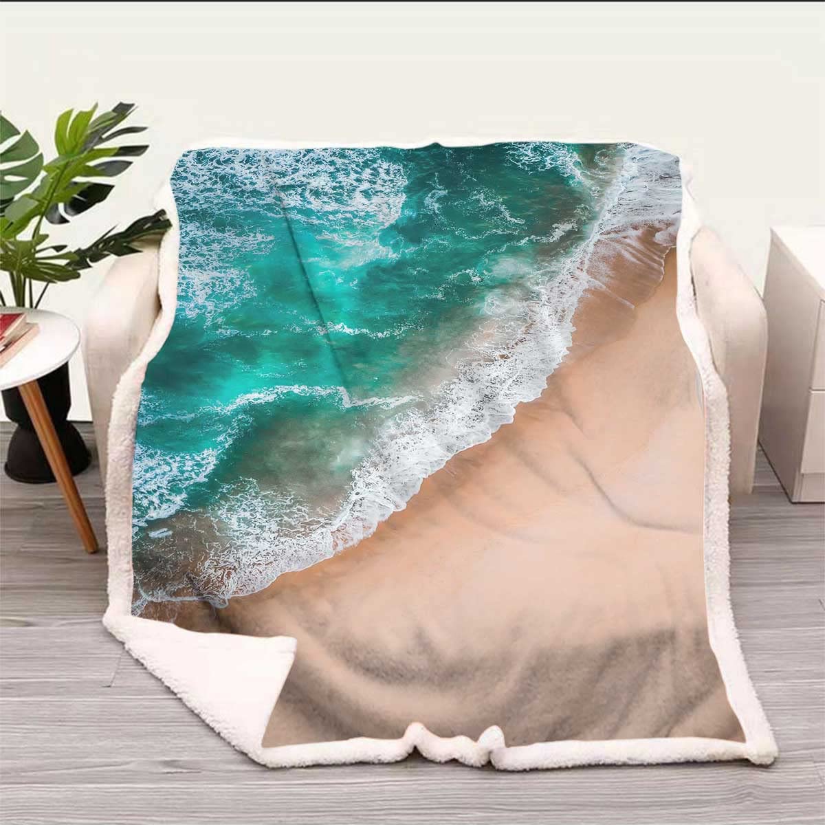Beach Sea Ocean Shore Waves Fluffy Blanket Outdoor Blanket Fuzzy, Warm,  Cozy, Thick for Camping Travel Picnic Throw Size 47In x 70.8In :  Amazon.co.uk: Home u0026 Kitchen