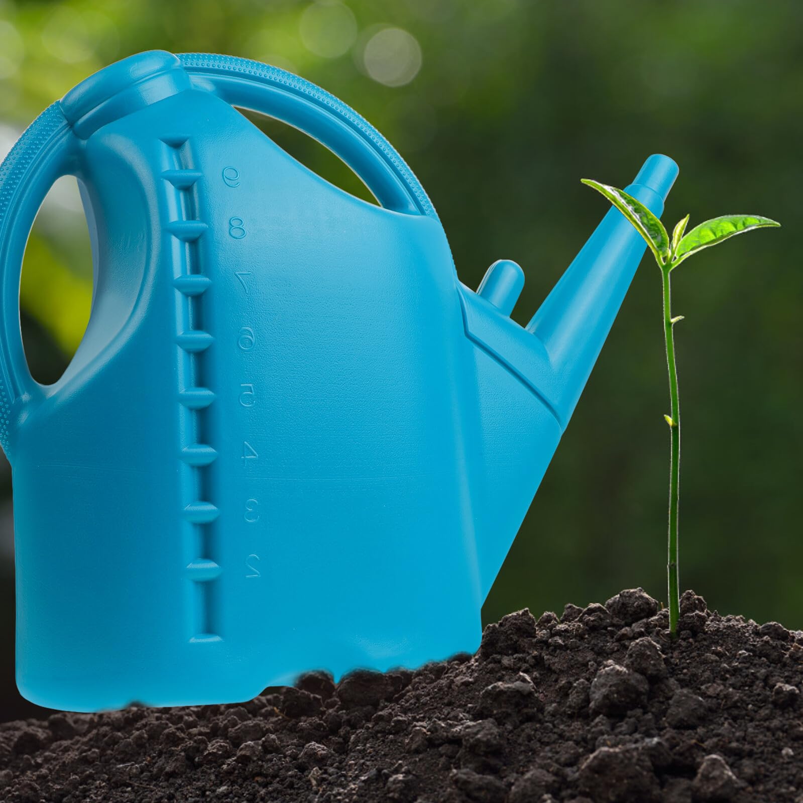 TOYANDONA 10L Gießkanne aus Kunststoff mit Langem Ausguss Sprühflasche für Gartenbewässerung von Pflanzen und Sukkulenten Blau