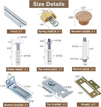 Bifold Door Hardware Kit, 30-Inch Bi-fold Closet Door Track Kit Bifold Closet Door Hardware Kit Folding Door Hardware Repair Replacement Tool Kit