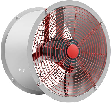 16" Explosion Proof Fan Axial Fan Cylinder Pipe Explosion-proof Spray Booth Paint Fumes ExhaustFan 1450rpm, CBF-400D Tube Axial DuctFan, VentilationFan for Factories Warehouse Kitchen Workshop 250W