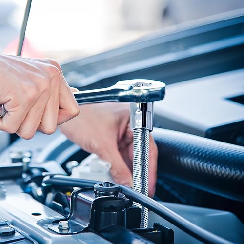 Miniatura 6 de BENLIUDH Extensión de enchufe flexible de 38, extensión de llave flexible, mango de controlador de enchufe de 2 piezas (8 pulgadas, 12 pulgadas)