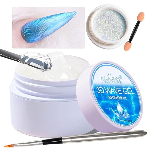 NAILGIL - Gel de uñas 3D y polvo de uñas cromado perla, no se limpia para esculpir textura de modelado, gel duro para pintar diamantes de imitación,