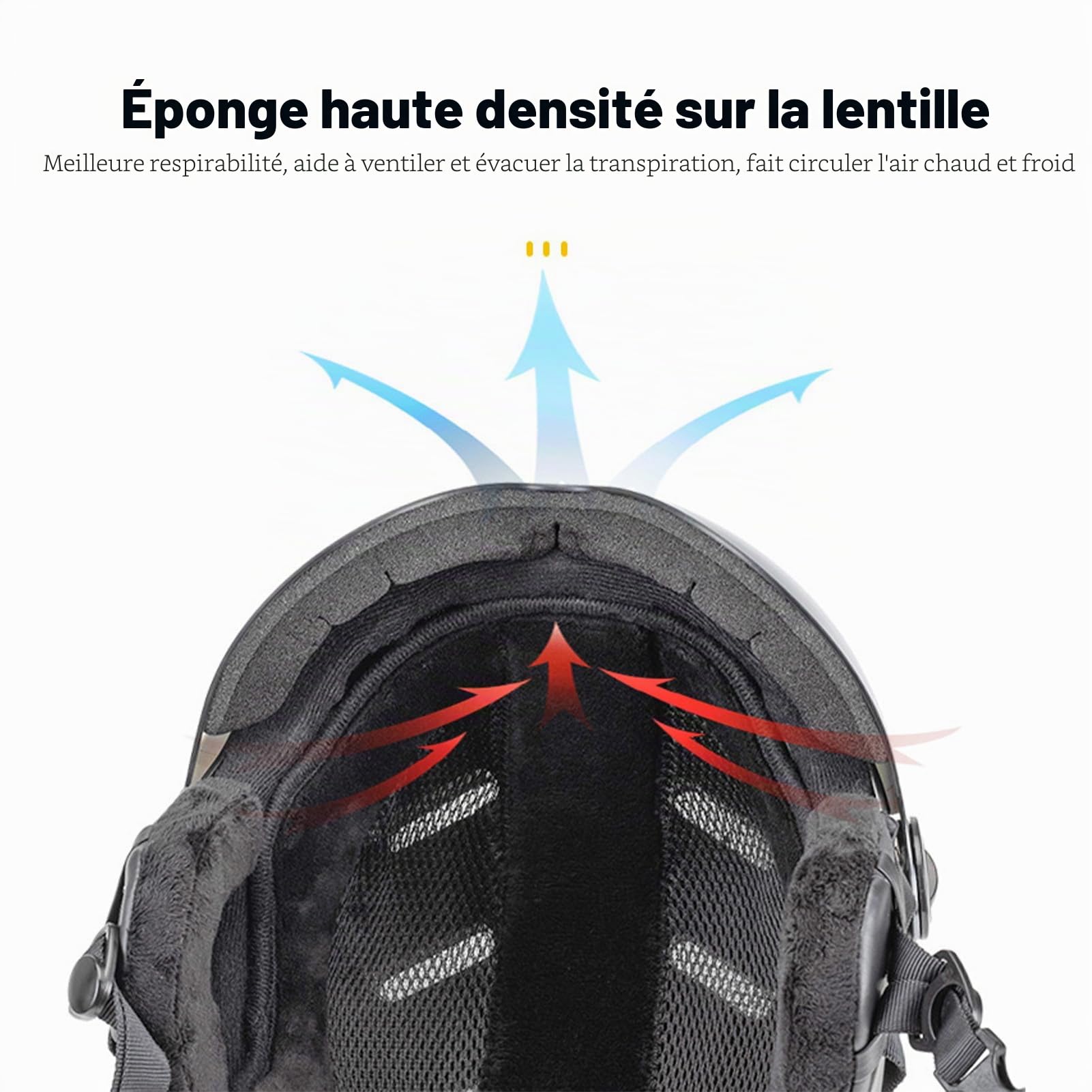 Luocute Casque de Ski, Casque de Snowboard avec Lunettes, Doublure EPS, 12 Aérations, Coussinets d'oreille Amovibles, avec Visière Amovible, pour