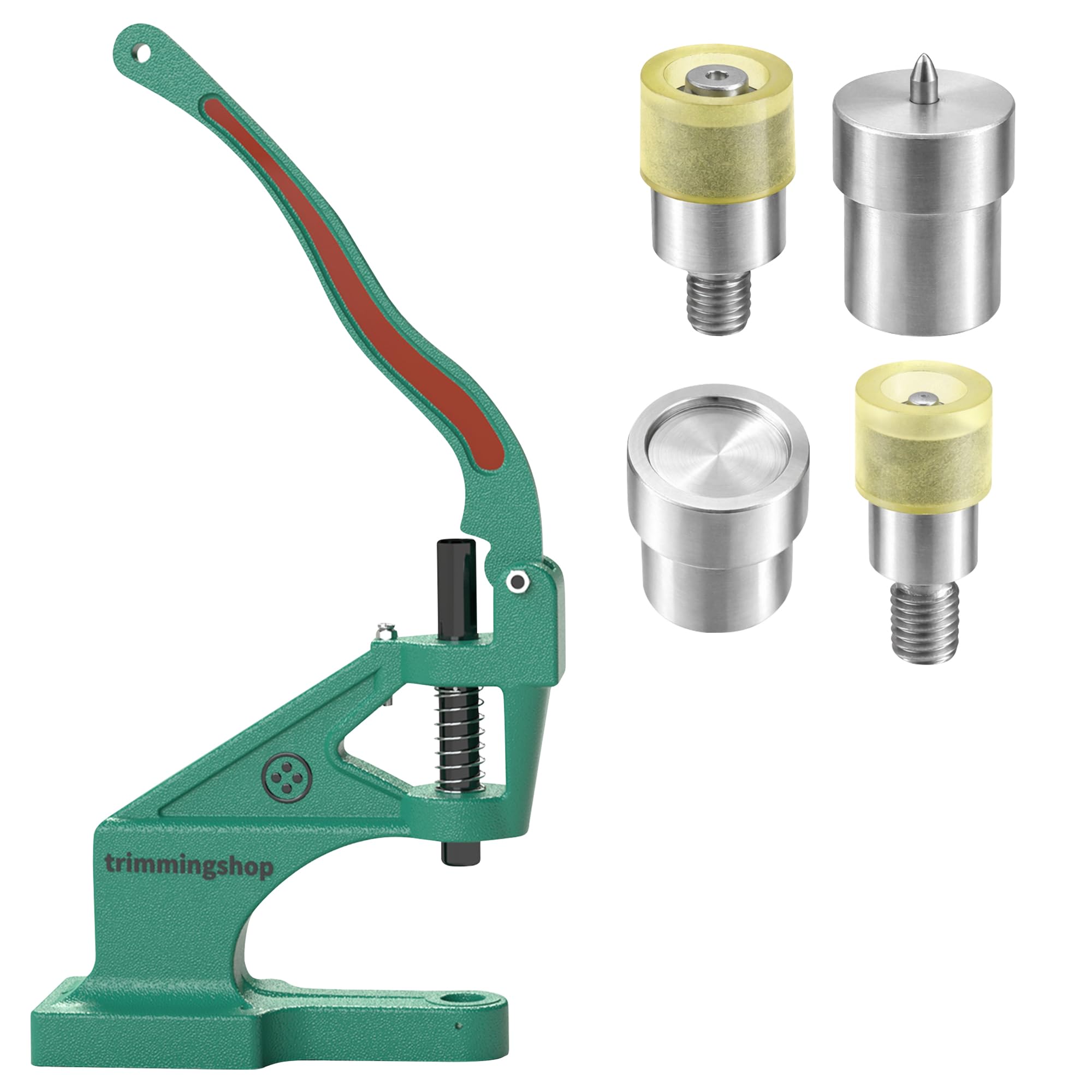 Trimming Shop Broche a Presión Die para Universal Mano Verde Máquina Prensa, Fijación & Cierre Ropa, Telas, Artes Manualidades, Bricolaje Proyecto, Cuero Manualidades - Verde Máquina + Troqueles, 17MM