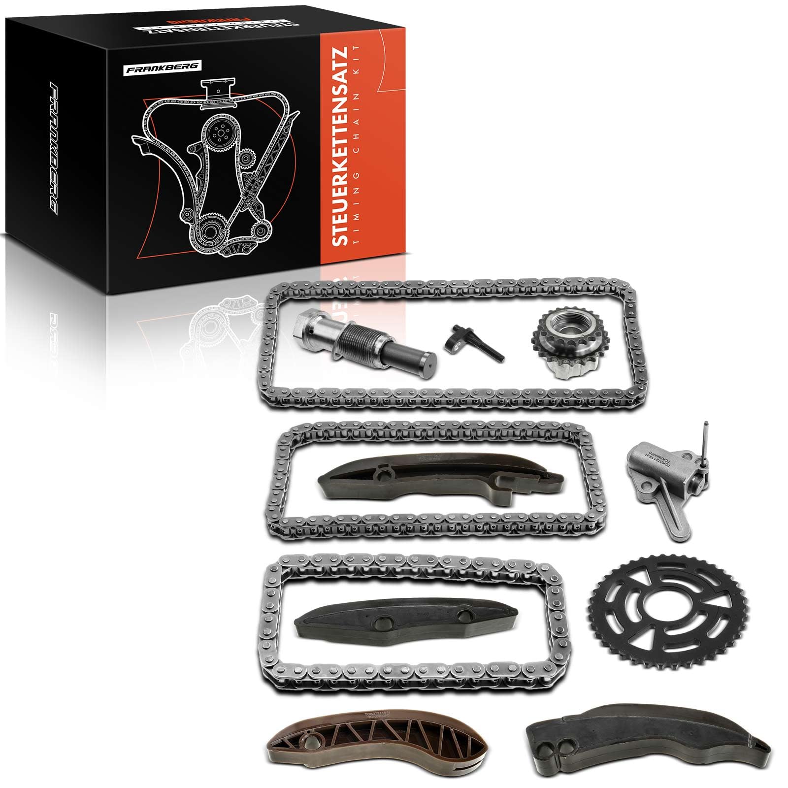 Frankberg Kit catena di distribuzione 11318510014 | Compatibile con: Serie 1 Cabrio E88, Serie 5 F10, Serie 3 Touring E91, X1 E84, 4 Cabriolet F33 F83, X5 F15 F85