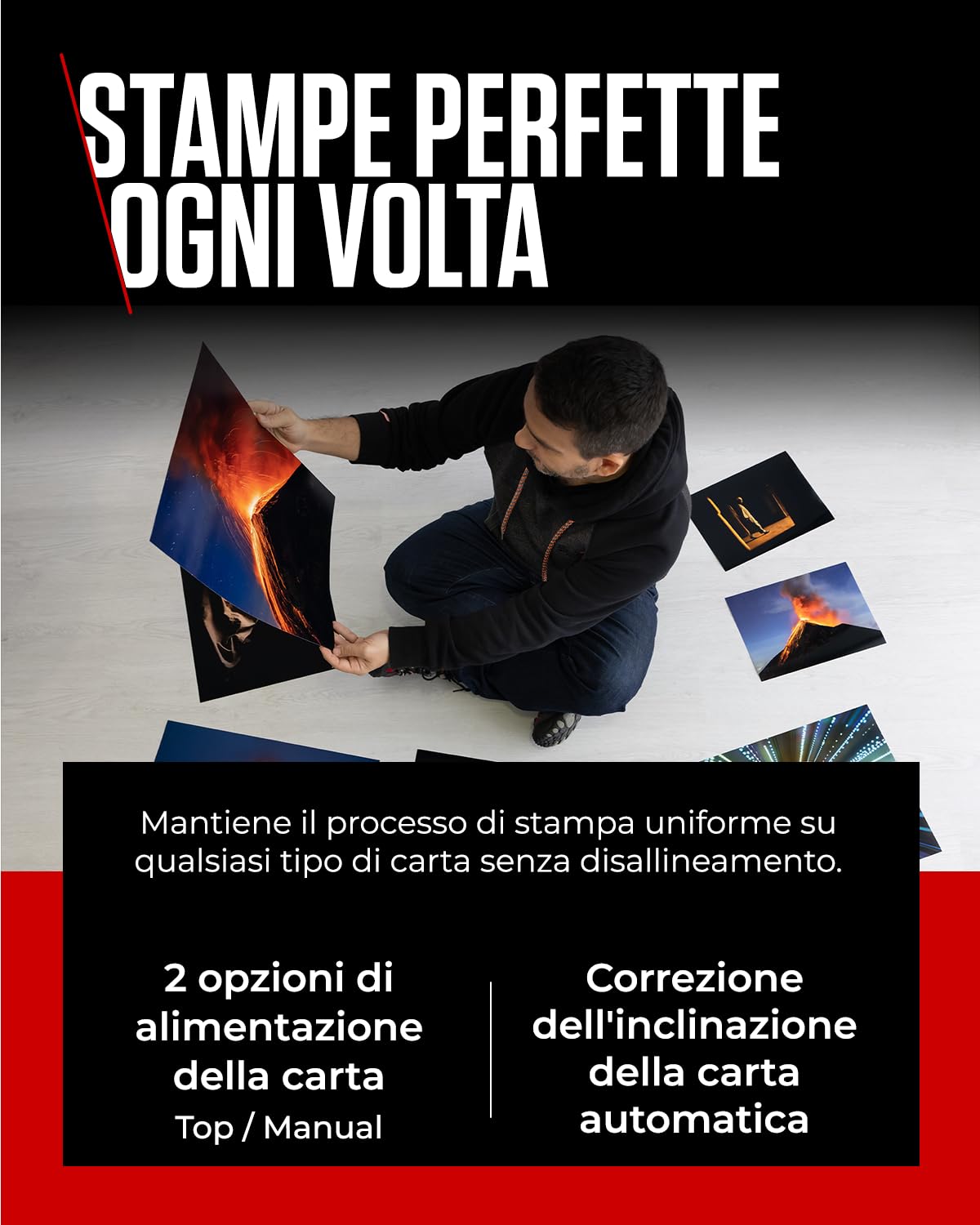 Canon PIXMA PRO-200S Stampante Fotografica - Colori Vivaci, Versatilità, Stampante A3+ - Sistema ad 8 Inchiostri Dye a Colori - 3 Opzioni di Alimentazione - Facile da Usare