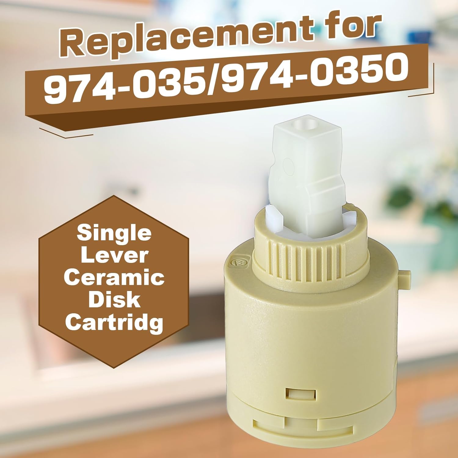 Enhon Single Lever Ceramic Disk Cartridge Compatible with 974-035/974-0350, Compatible with Price Pfister Marielle Lavatory Faucet, Faucet Cartridge Replacement